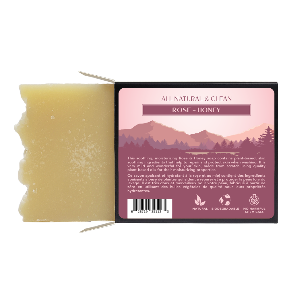 All Natural Rose & Honey Soap Bar 120g