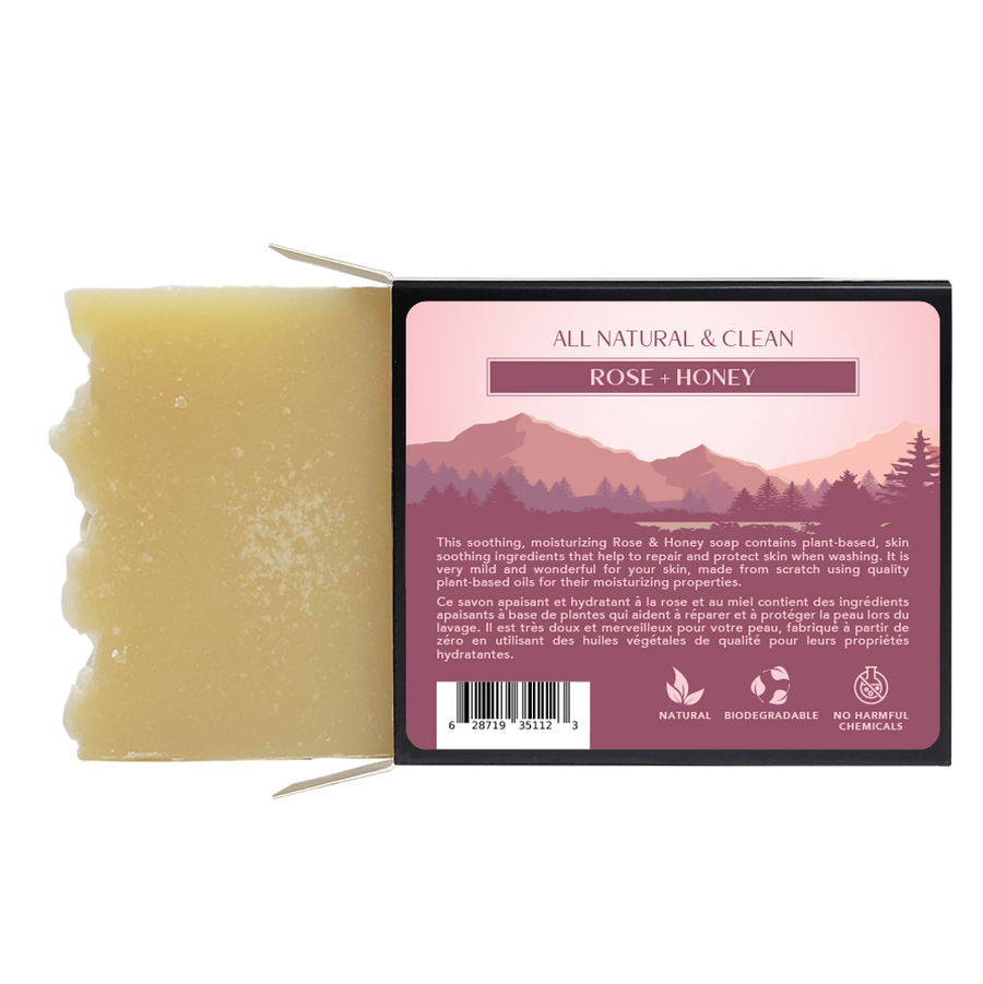 All Natural Rose & Honey Soap Bar 120g