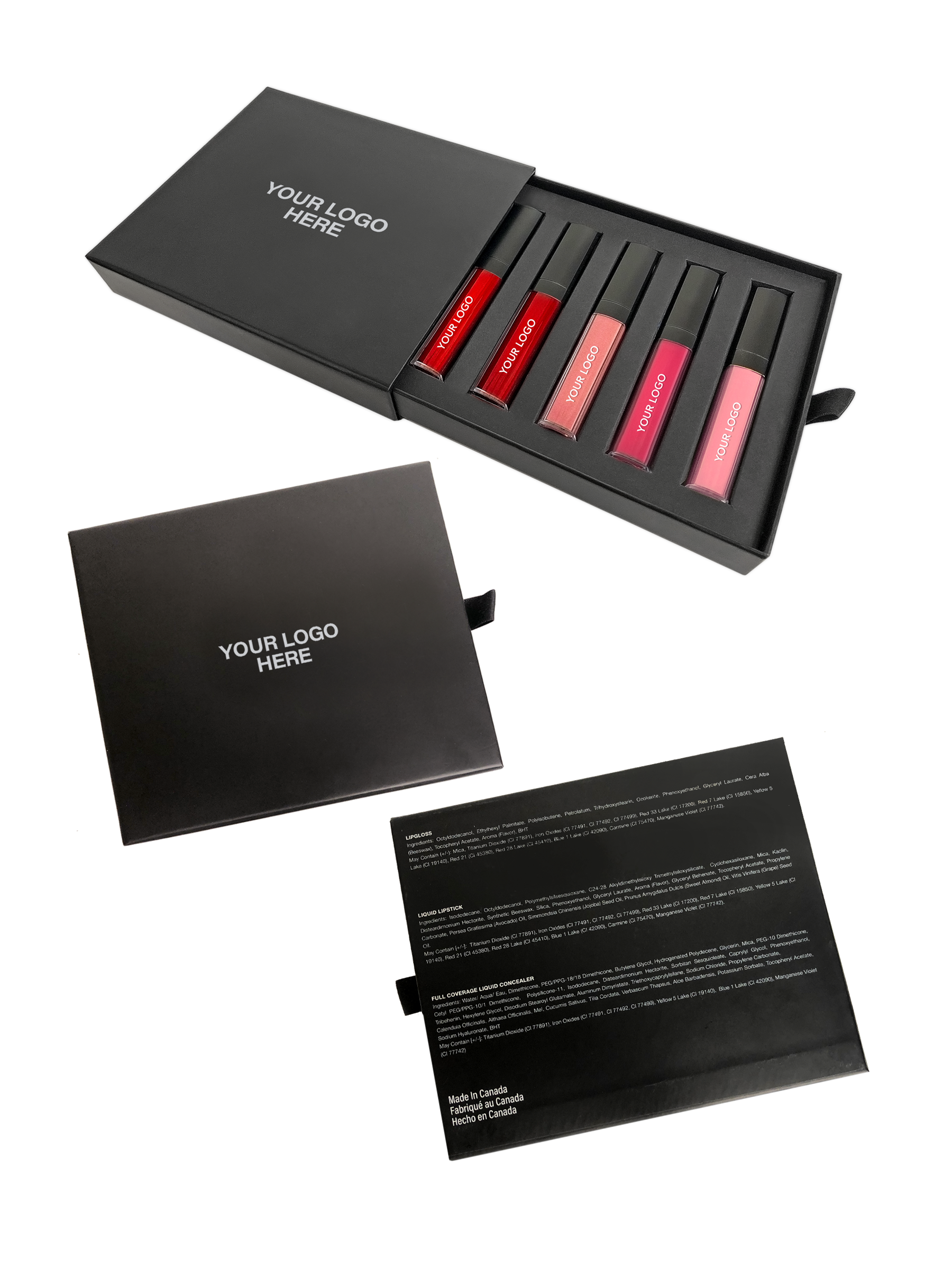 Liquid Lipstick Black Drawer Box - 5pcs